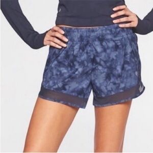 Athleta Blue Space Dye Mesh Running Shorts Lined Size S